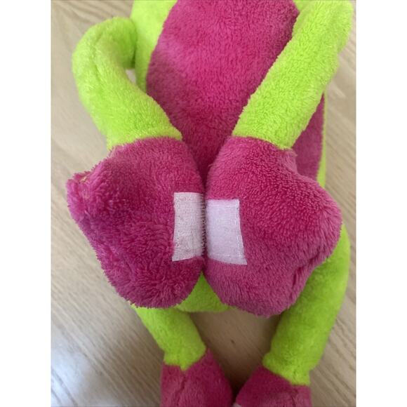 Elegant Baby Green Lime Pink Bunny Plush Stuffed Long Body Arms Hook Hand Feet - Picture 3 of 10